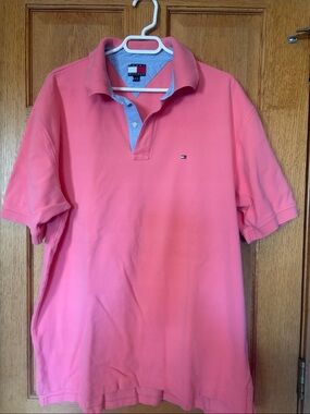 Tommy Hilfiger Coral Pink Polo with Contrast Trim